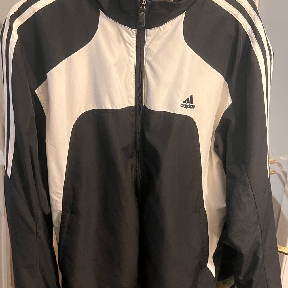 Adidas Black and White Track Jacket